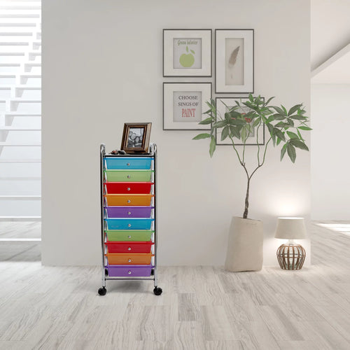 10 Drawer Organizer Cart with Wheels Q8041