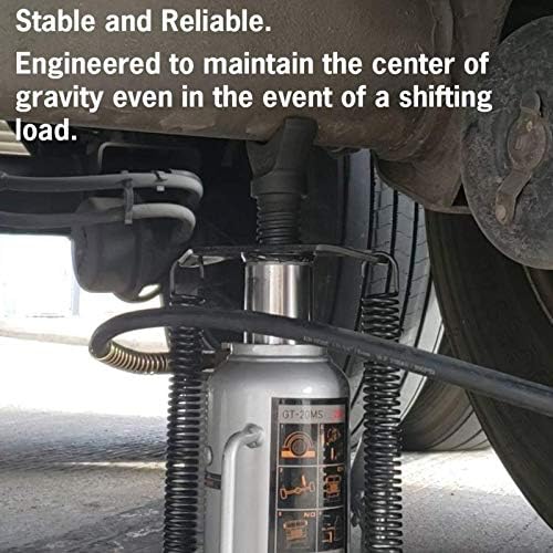 20 Ton Pneumatic Air Hydraulic Bottle Jack with Interchangeable Adaptor Heads E37811