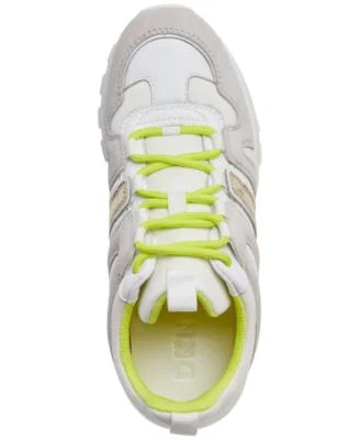 Beige Metallic Round Toe Wedge Lace-Up Athletic Sneakers 7.5 M Y863