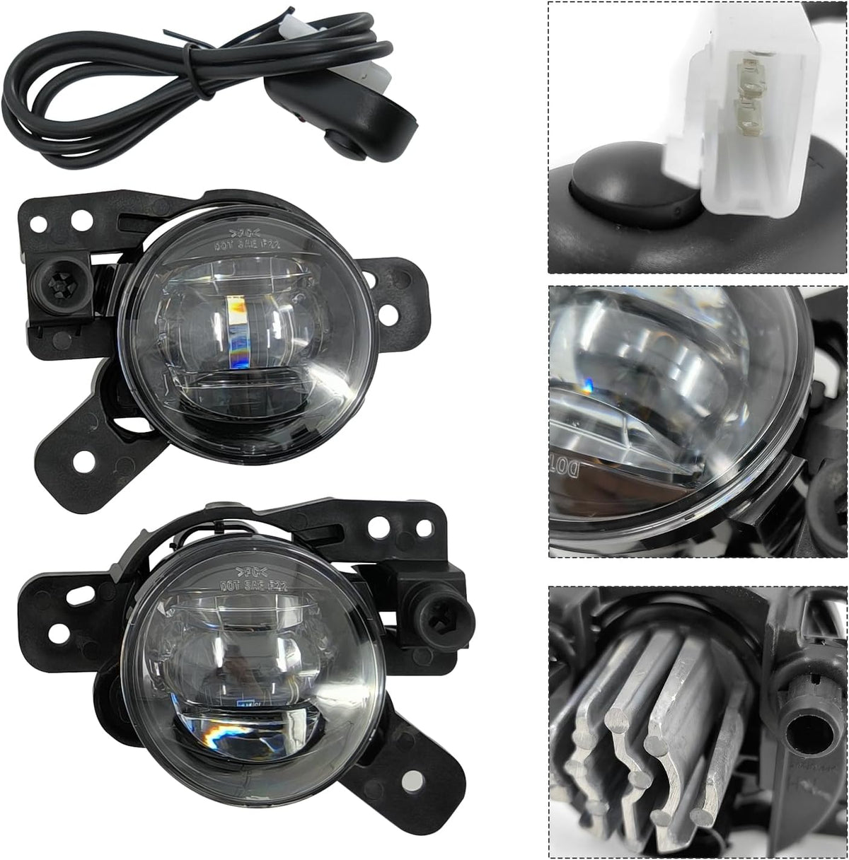 Front Fog Light Assembly with Bezel Cover and Harness for Chevy Colorado 2023 2024 O74246