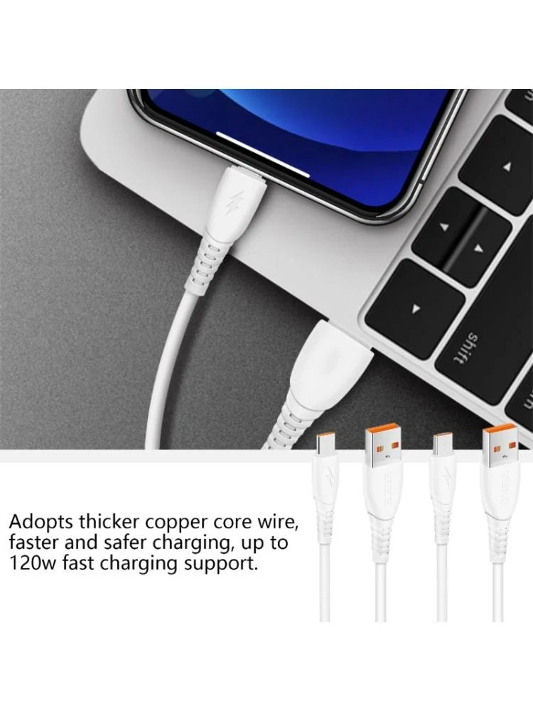 USB to Type C/Micro USB Data Cable, 6A Quick Charging Power Cable B365
