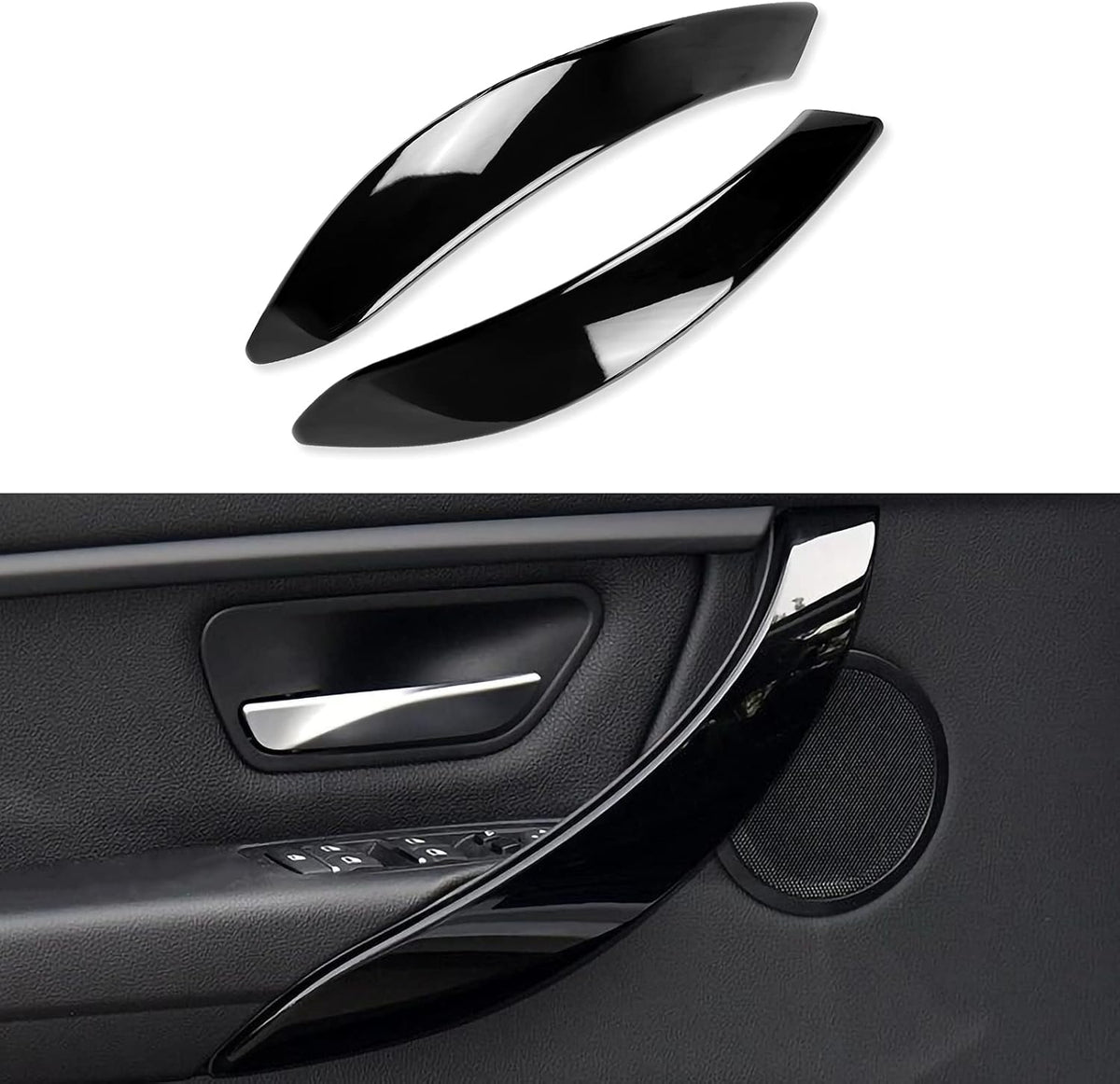 Car Multimedia Buttons Panel Cover Sticker Decals Molding Trim ABS Kit Silver Pack of 2 H4448