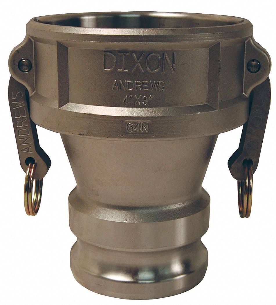 4 inch x 3 inch Stainless Steel Cam and Groove Reducing Coupler x Adapter T182