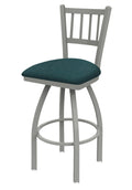 25-inch Swivel Counter Stool with Anodized Nickel Finish and Graph Tidal Seat D60071