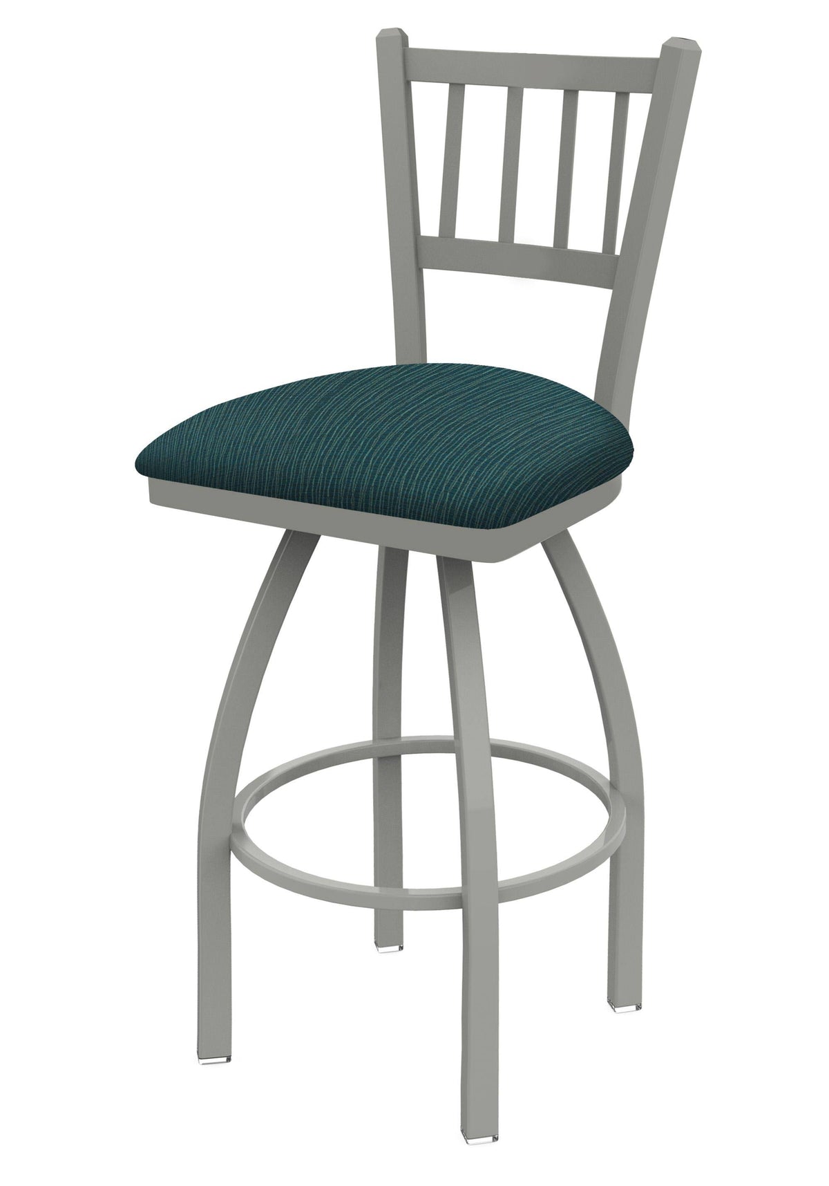 25-inch Swivel Counter Stool with Anodized Nickel Finish and Graph Tidal Seat D60071