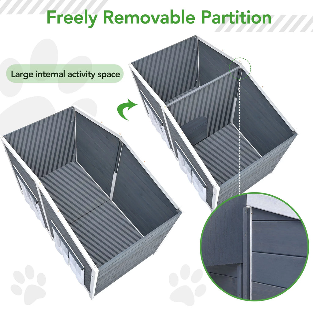 47" Large Wooden Dog House Outdoor Z631458