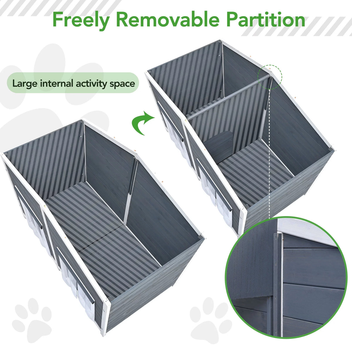 47" Large Wooden Dog House Outdoor Z631458