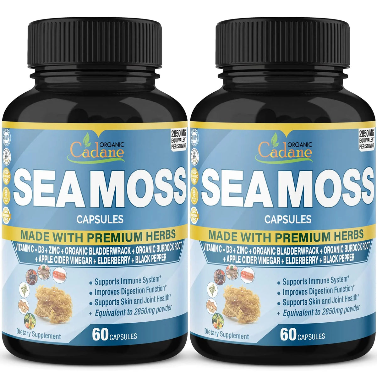 Organic Irish Sea Moss Powder Capsules 2850mg K548