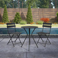 3-Piece Steel Outdoor Patio Bistro Set in Black Z53399