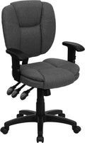 Gray Fabric Ergonomic Swivel Office Chair with Arms J65782