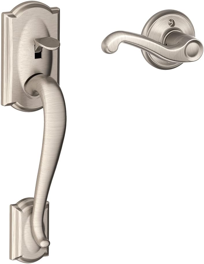 Satin Nickel Keypad Deadbolt and Front Entry Handleset with Lever E866228