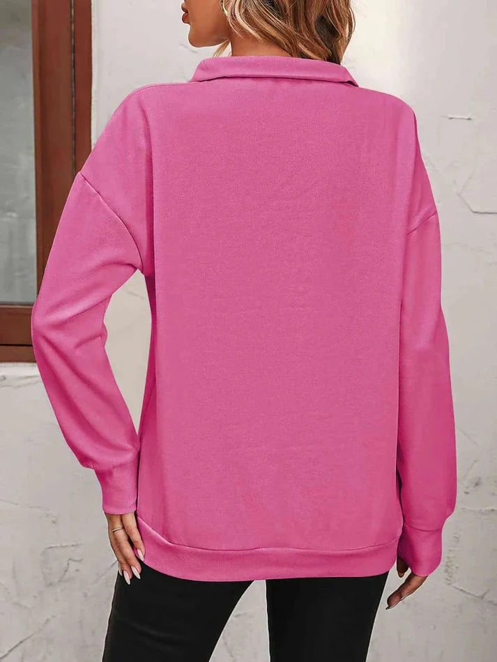 Womens Zip-Up Dropped Shoulder Sweatshirt K437203