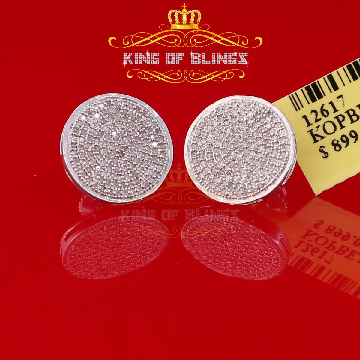 925 Sterling Silver White Hip Hop Stud Earrings N557319