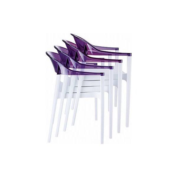 Black Transparent Dining Chair, Set of 4 J11502