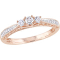 1/4 Carat T.W. Diamond 10kt Rose Gold Three Stone Engagement Ring P2954