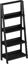 Black 4-Tier Wooden Ladder Bookshelf D2623
