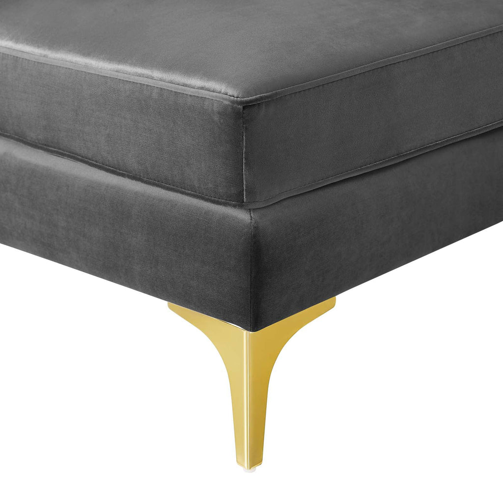 Gray Channel Tufted Performance Velvet 4-Seater Sofa O36474