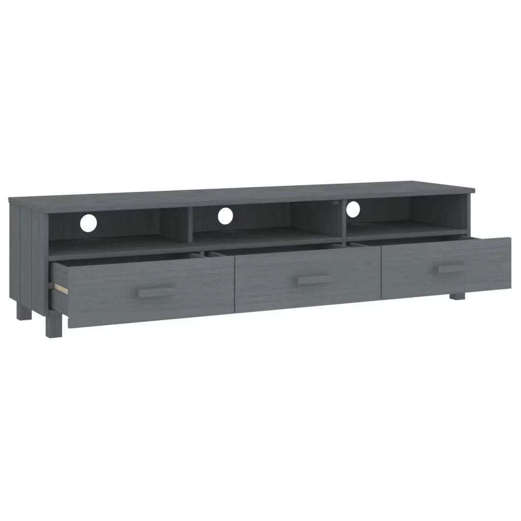 Dark Gray Solid Wood Pine TV Stand Y5741