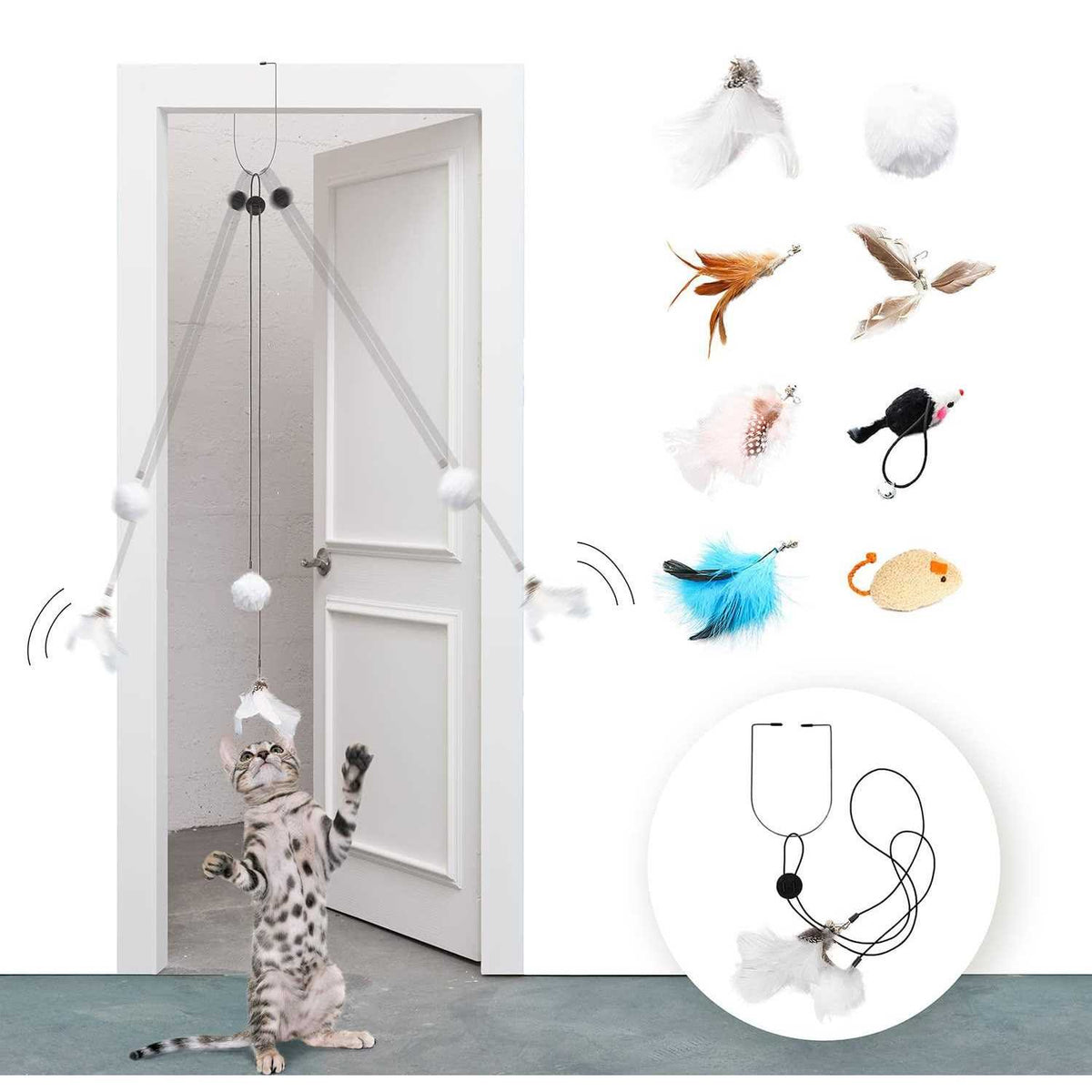 Feather Cat Toys 7PCS Refills with Bell N381