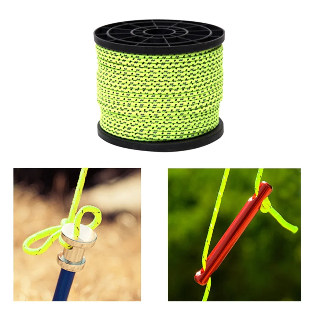 Fluorescent Reflective Guyline Tent Rope Camping Cord L77587
