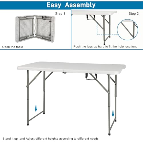 White 4ft Plastic Folding Table J903