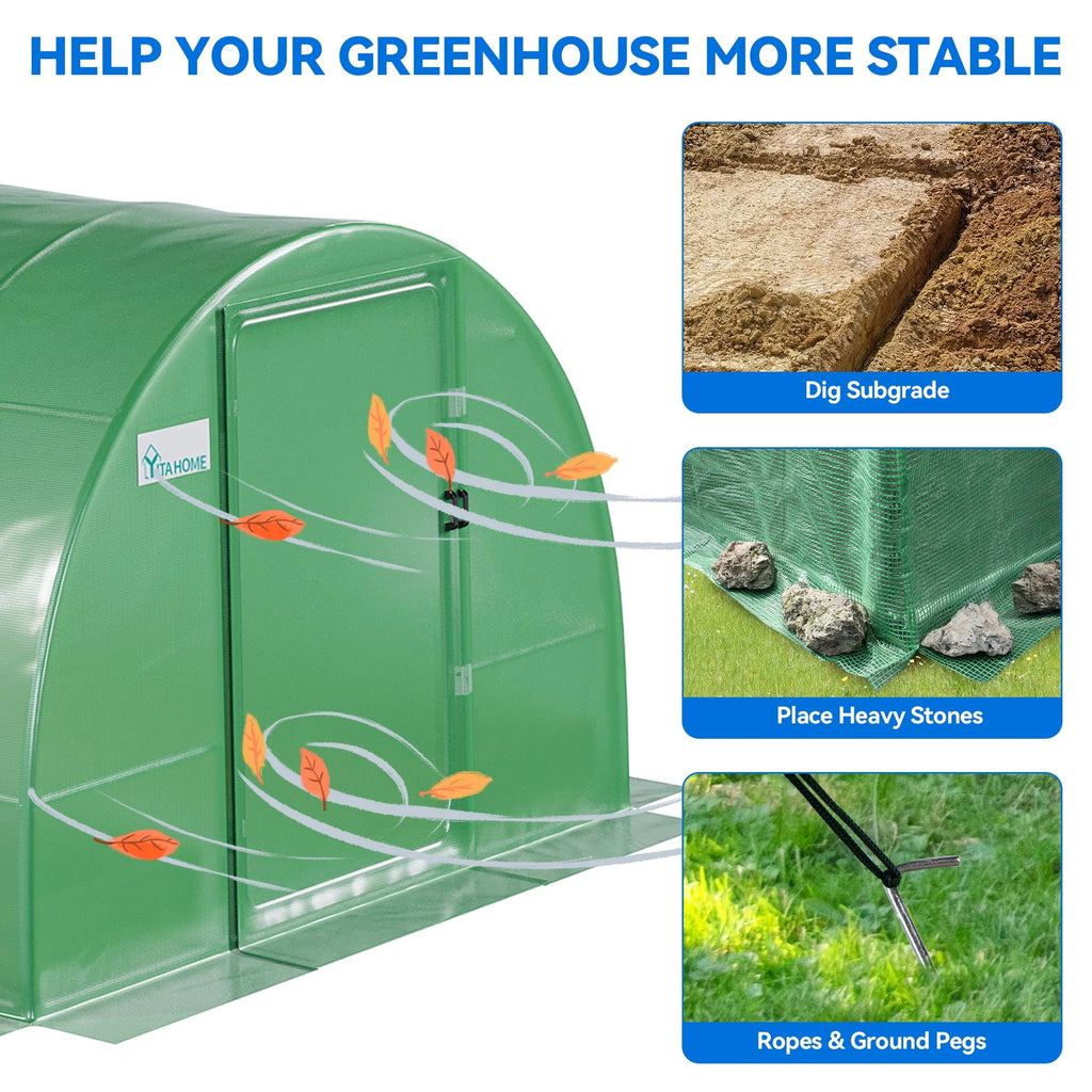 20x10x7ft Heavy Duty Walk-in Greenhouse Y934395