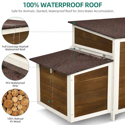 11.5ft² Wooden Chicken Coop with 2 Nesting Boxes U581173
