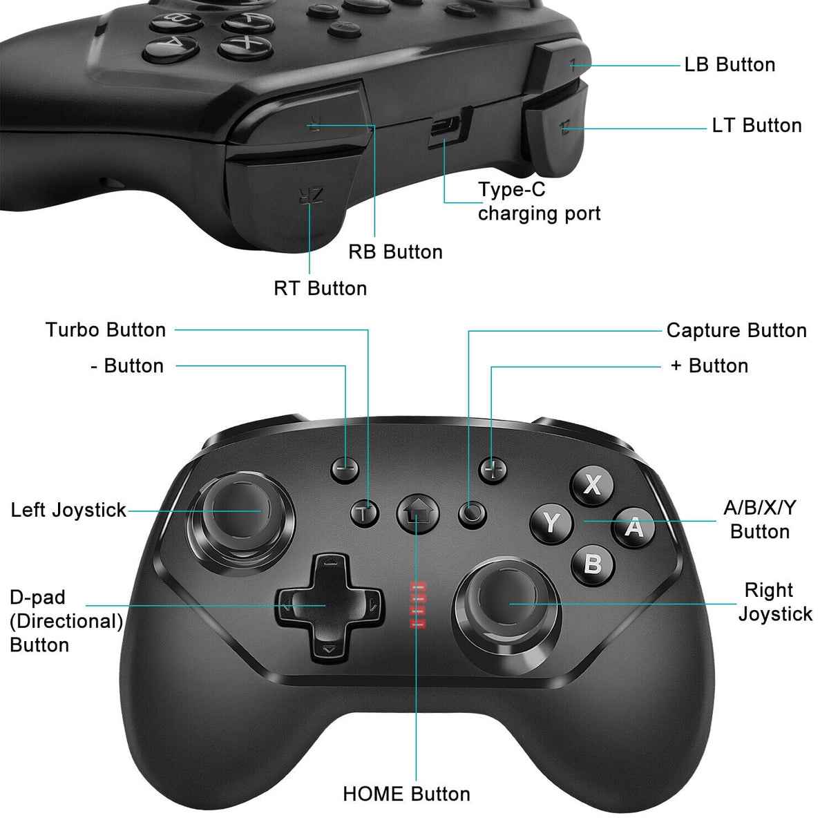 Dual Vibration Bluetooth Wireless Pro Controller G5594