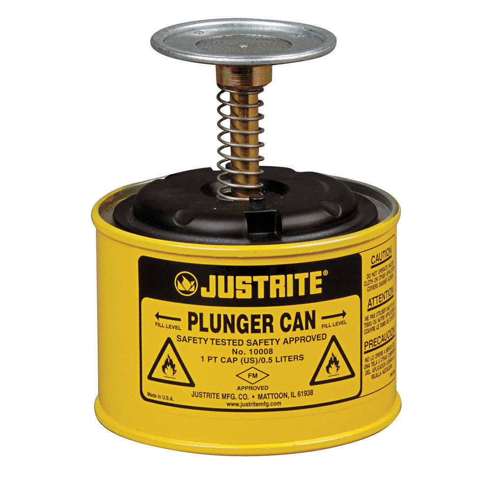 1 Pint Steel Plunger Can, Yellow X405936