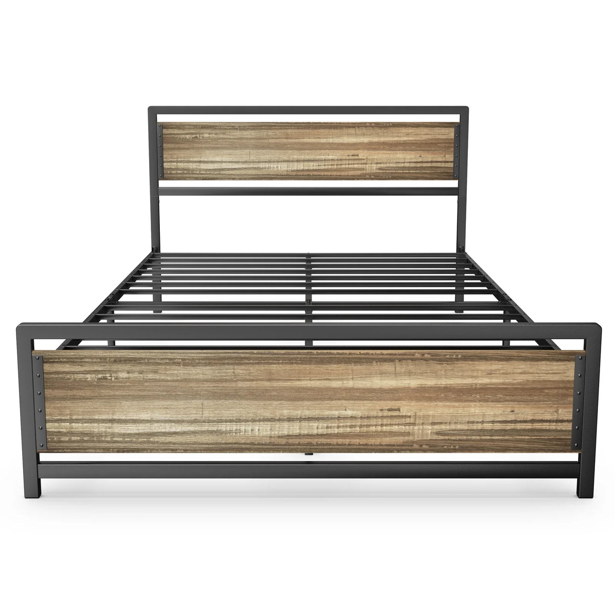 Full Size Bed Frame with Headboard, Under-Bed Storage, Gray S54047