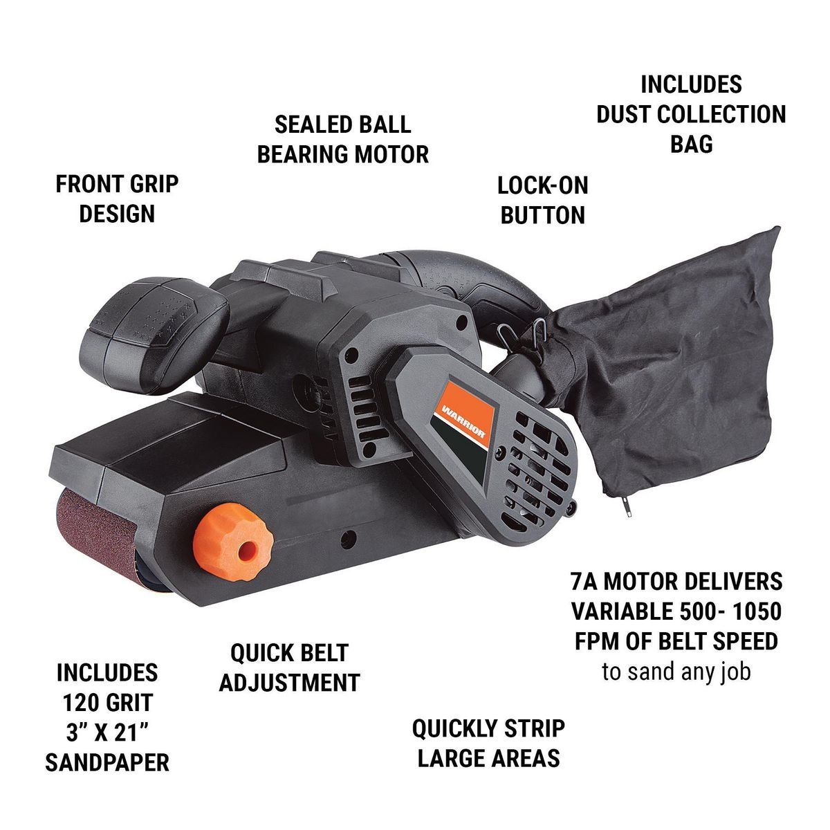 7 Amp Variable Speed Belt Sander Y60463