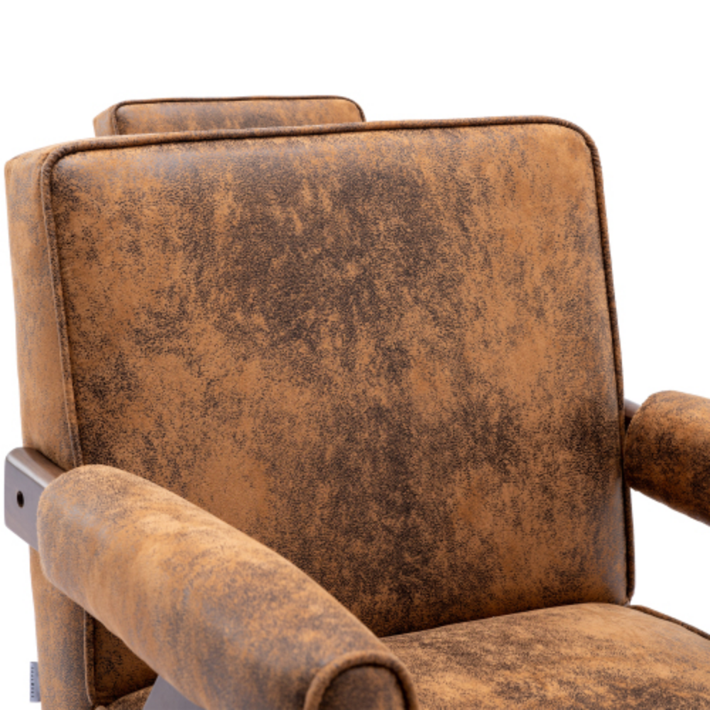 Mid-Century Modern Accent Chair with Solid Wood Armrest and Feet A53527