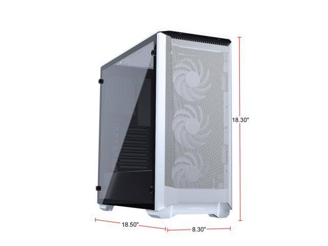 White Steel Tempered Glass ATX Mid Tower Computer Case R437