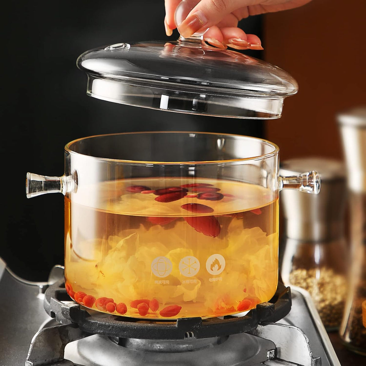 1.5 Liter Glass Saucepan with Cover A707