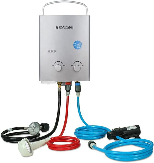 1.32 GPM Portable Propane Gas Camping Water Heater with Water Pump Kits, Black U523