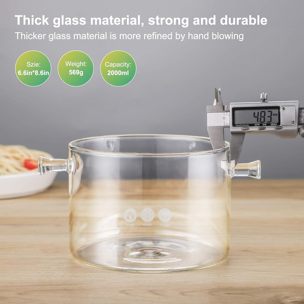 1.5 Liter Glass Saucepan with Cover A707