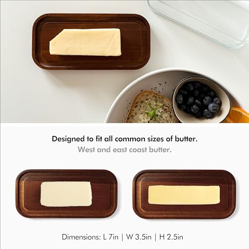 Glass butter dish with airtight lid V56688