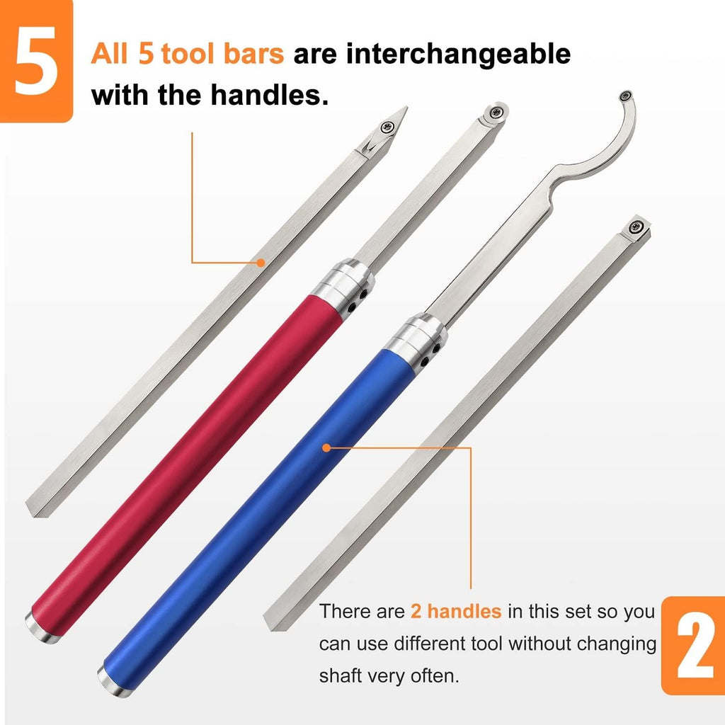 Carbide Lathe Turning Tools, 20 Full Size Woodturning Tools, Alloy Tool Set Z4596