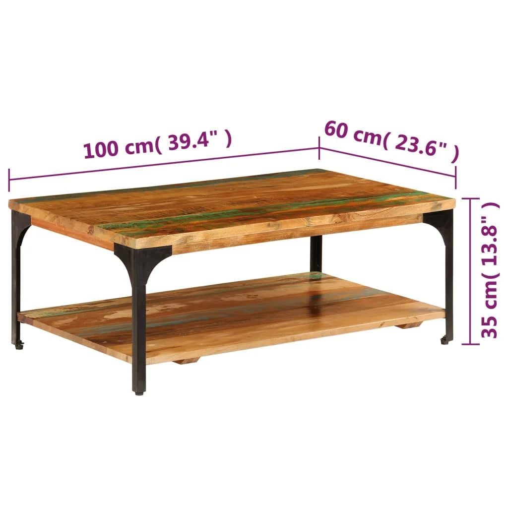 Coffee Table with Shelf Solid Reclaimed Wood X2807