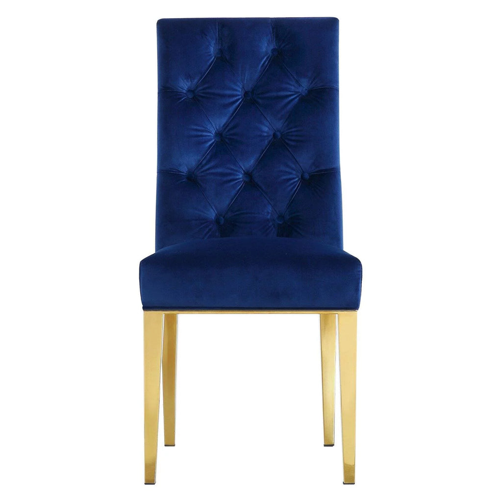Black Velvet Dining Chair Set of 2 B7678
