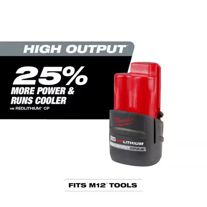 12-Volt Lithium-Ion Brushless Cordless 3/8 in. Ratchet with 2.5 Ah Battery Pack A1593