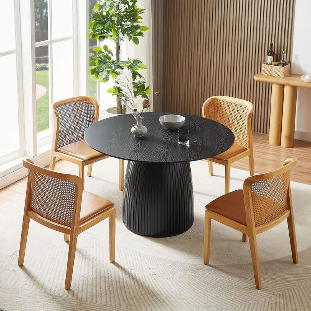 47.24 inch Black MDF Dining Table Z774341