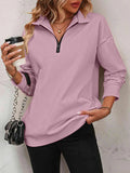 Womens Zip-Up Dropped Shoulder Sweatshirt K437203