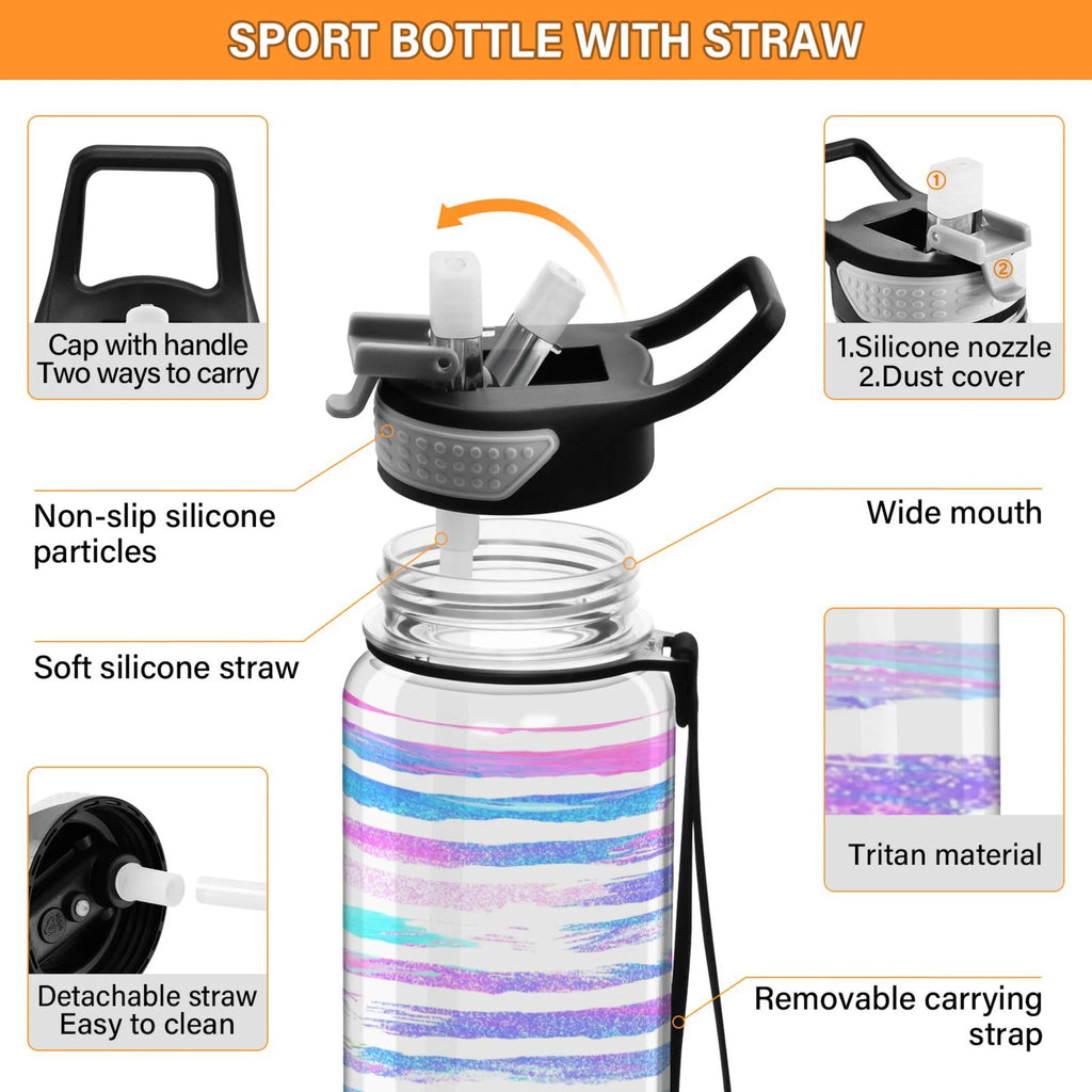 32oz Tritan Leakproof Sports Water Bottle with Straw Q367982