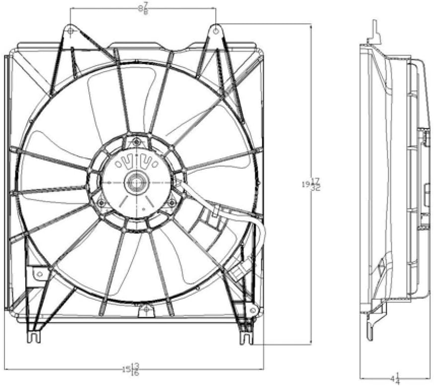 Radiator A/C Cooling Fan Assembly K971
