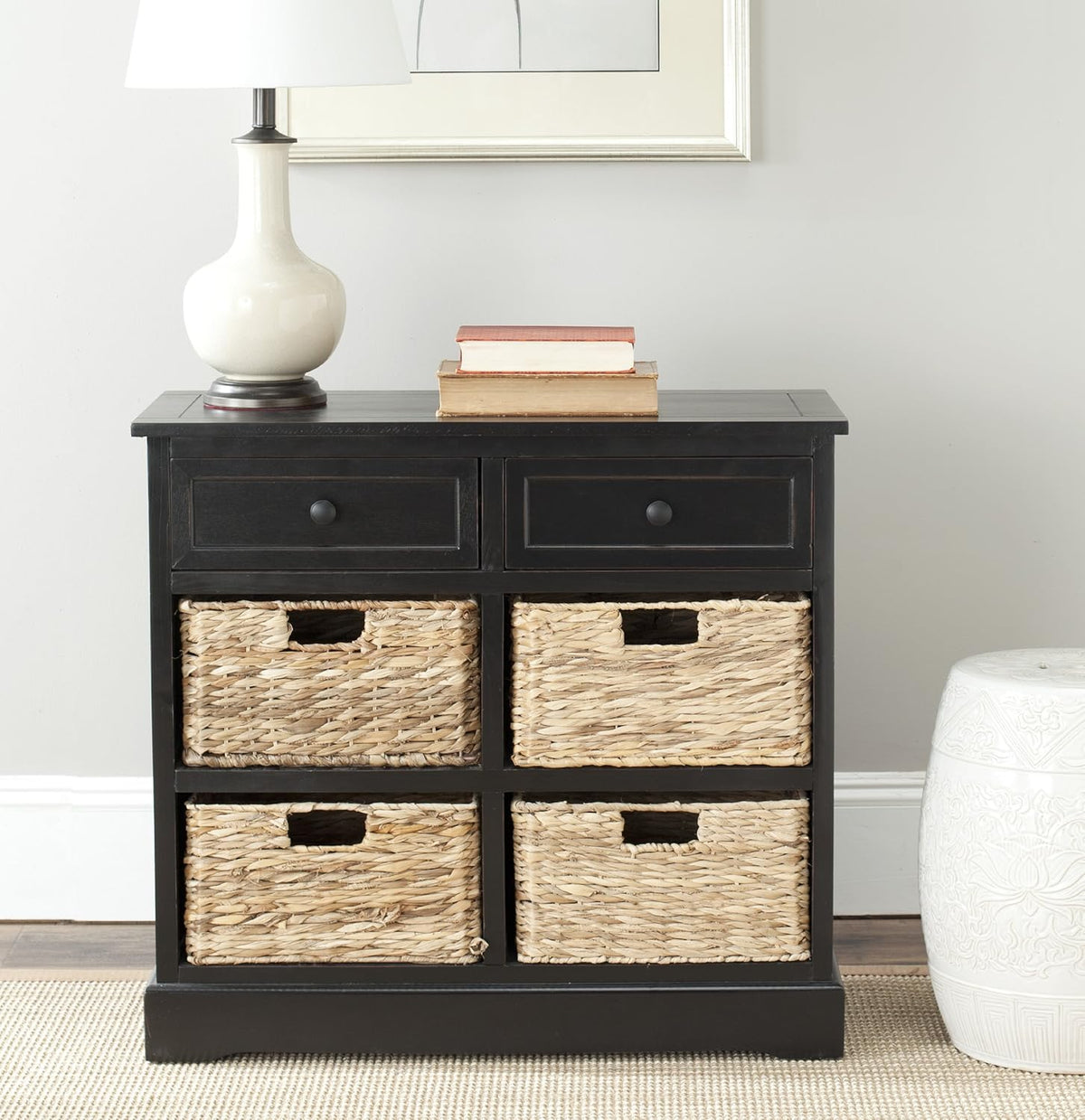 Brown Wicker Basket Storage Unit R571332