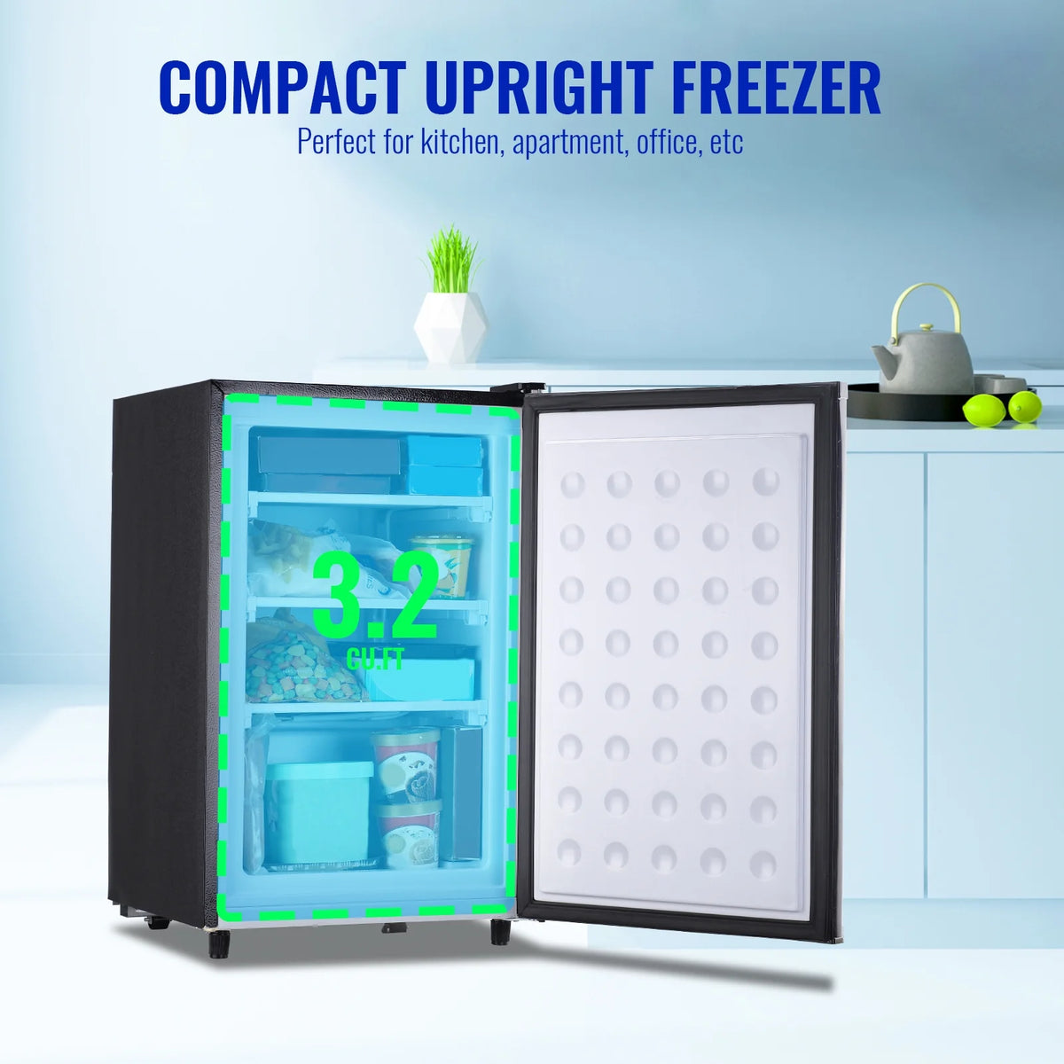 Single Door Compact Upright Freezer 3.2 Cu.Ft G7655