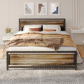 Full Size Bed Frame with Headboard, Under-Bed Storage, Gray S54047