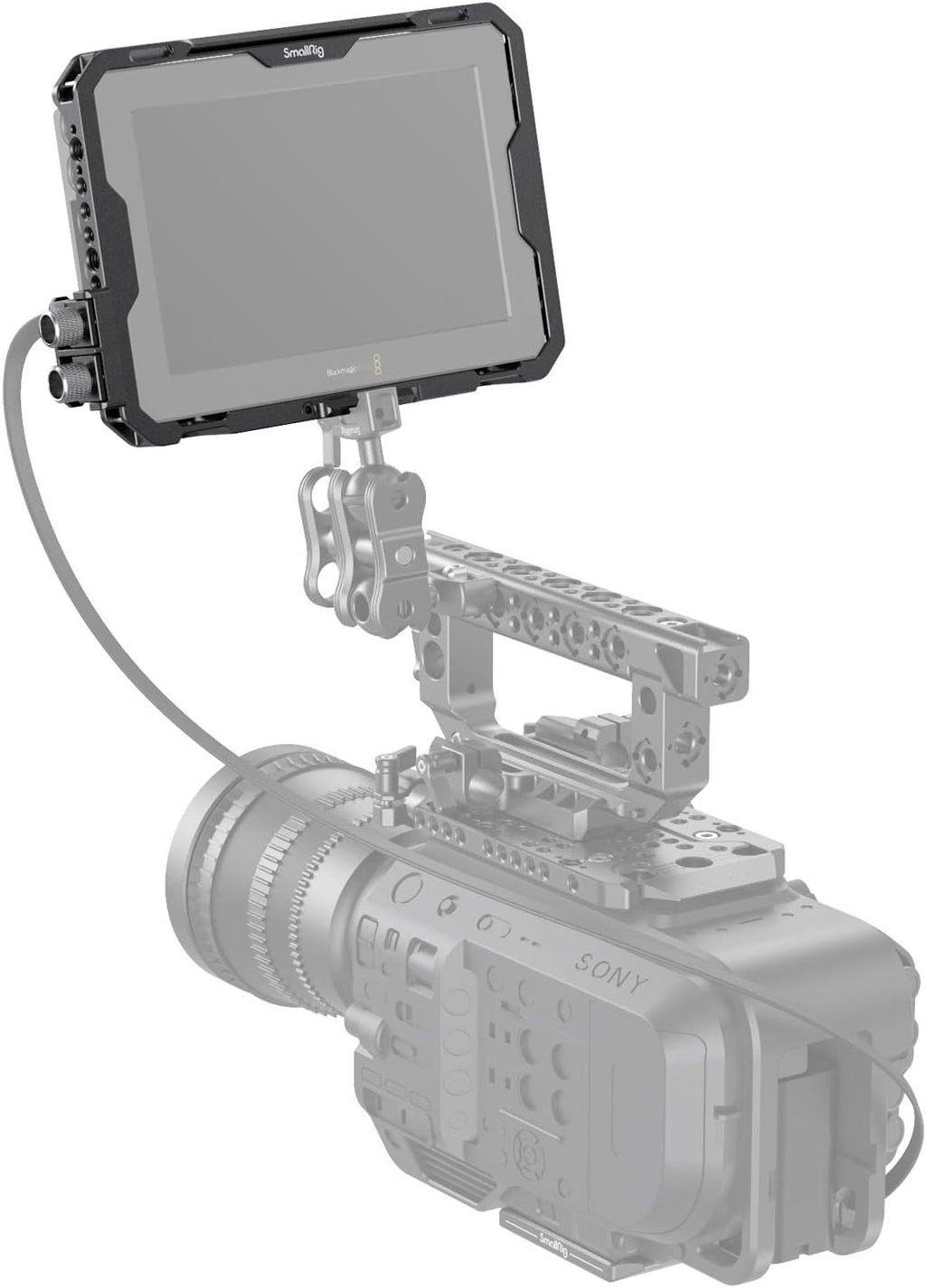Cage with Sun Hood and HDMI Clamp for Blackmagic Design Video Assist 7 H206694