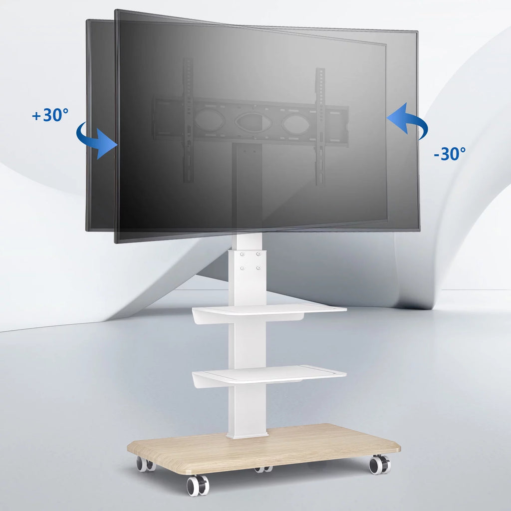 Black Rolling TV Stand with 3 Shelves V909